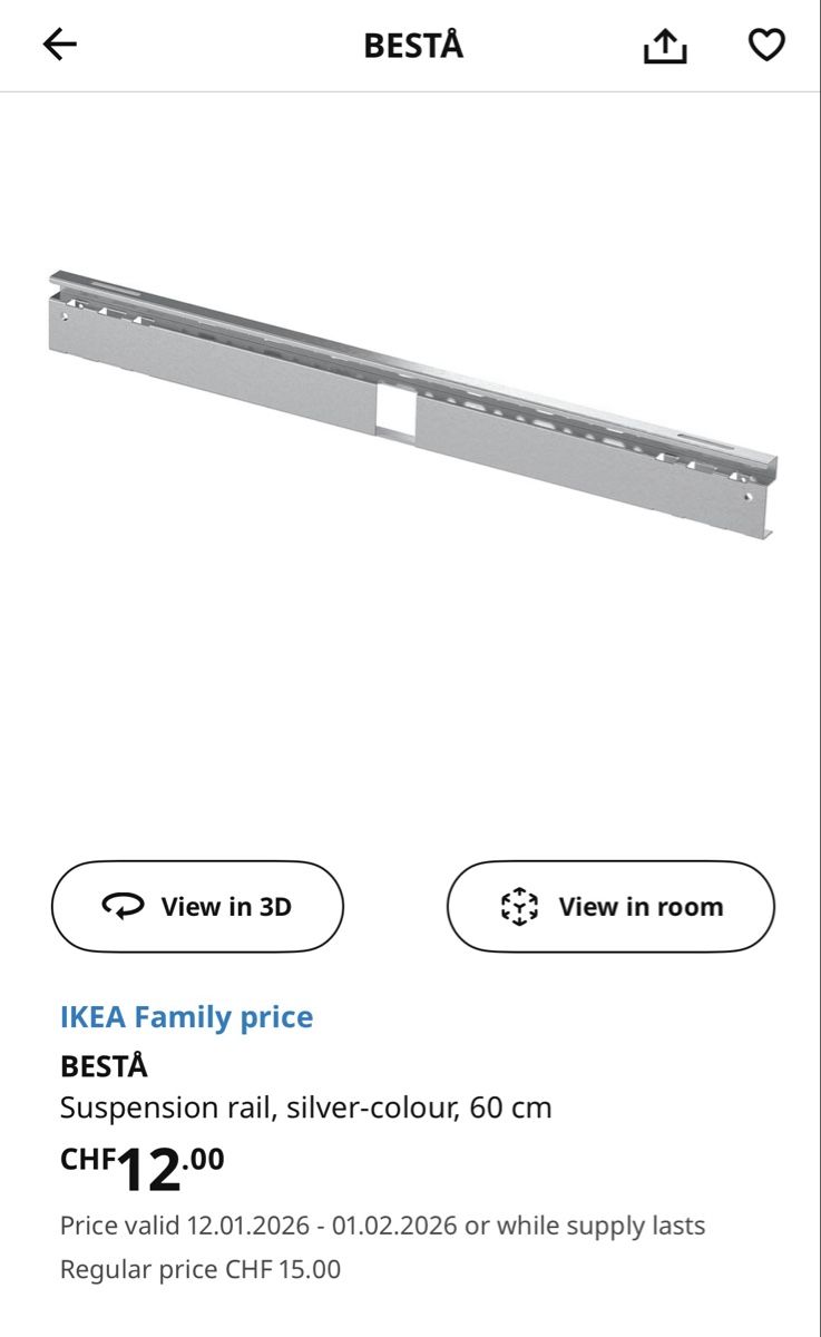 Ikea Mobili TV: IKEA Besta suspension rails – Nuovo e nell'imballaggio originale da Binningen venduto da ram_glq6 3