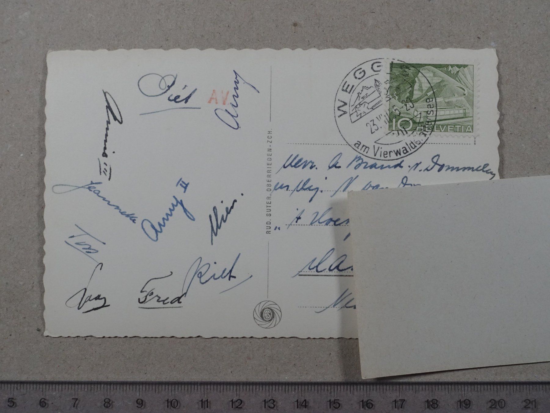 Ansichtskarten: Weggis, 1955, Pilatus, Schiff – Gebraucht aus Lenzburg von fh1 1