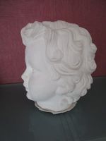 Engelskopf - H = 32 cm - anmutige Engels-Gipsskultur