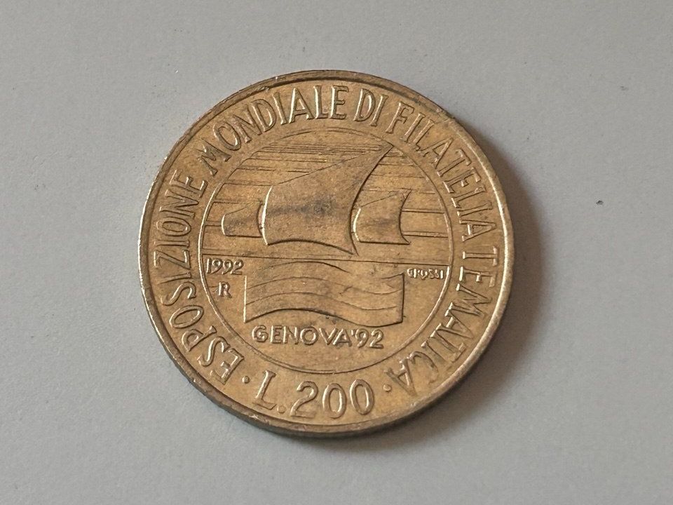 Tutti le monete: 200 Lire "Genova '92" 1992 – Usato da Giubiasco venduto da LorisVale