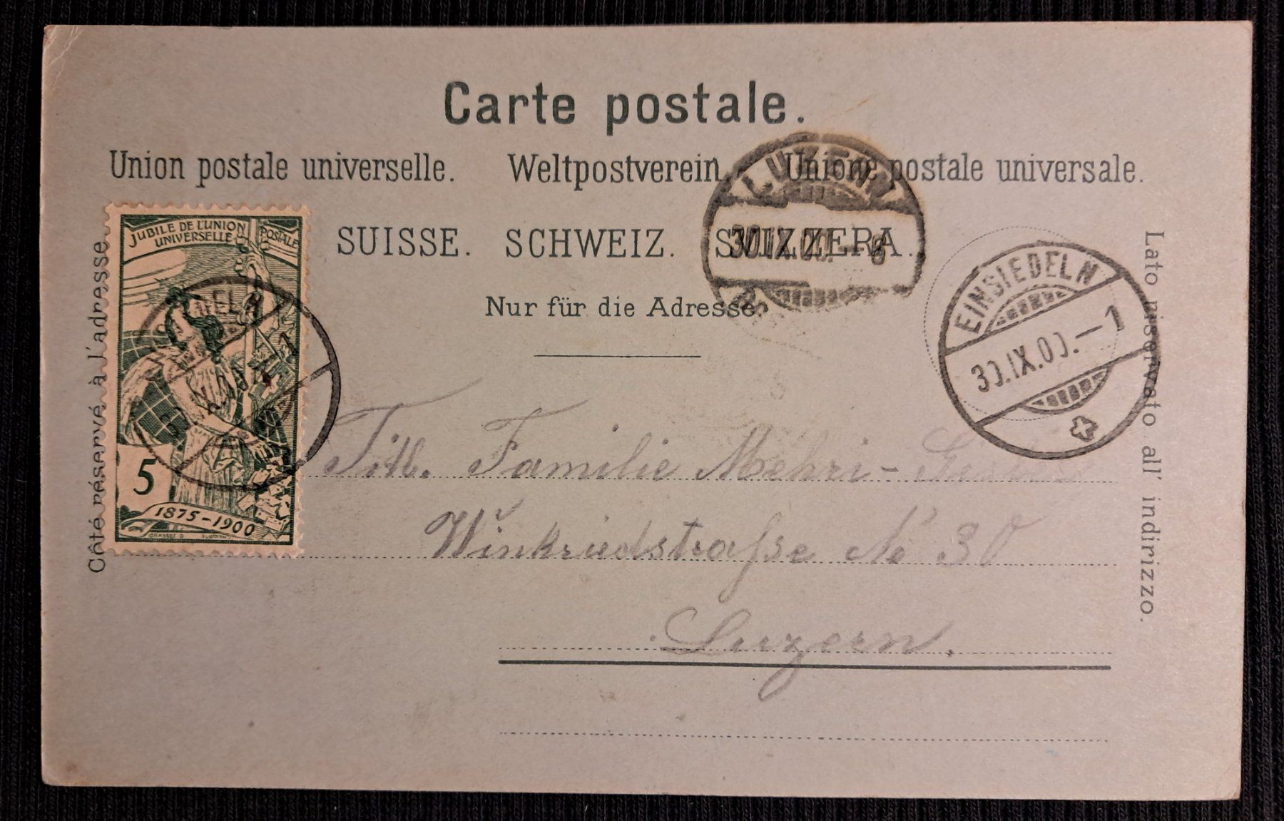 Cartoline postali: EINSIEDELN 1900 – Usato da Ponto Valentino venduto da giorgia06 1