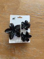 Schwarze Haarspangen im Blumen Design, 3er Set, Neu!