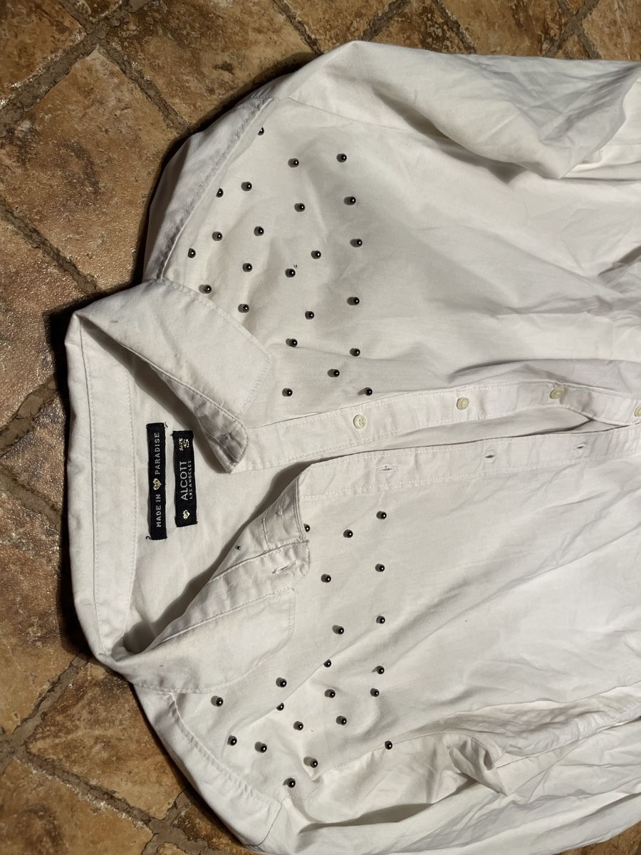 Camicette: Camicia lunga bianca Alcott con borchie di cotone-tg38/40 – Nuovo (secondo la descrizione) da Gordevio venduto da LanaZimm 3