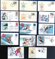 1964 -1991 - 14 FDC Div.Länder Wintersport Skifahren Slalom