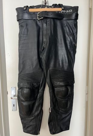 Pantalon cuir moto avec bretelles – Harro – vintage