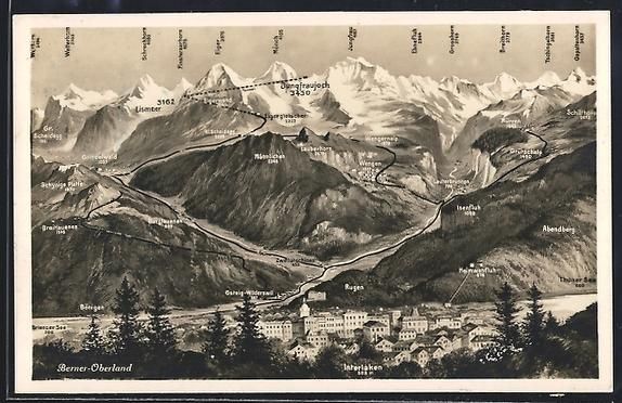 Cartes postales: Interlaken /Berner Oberland, Teilansicht – D'occasion à Berlin par bartko-reher