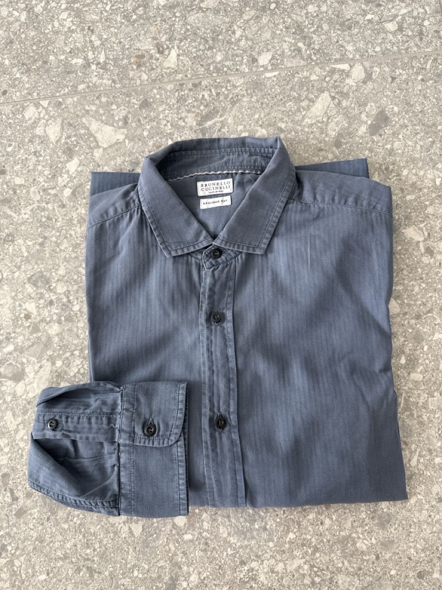 Brunello Cucinelli Camicie: Brunello Cucinelli Hemd Dunkelblau Grösse XL – Usato da Birmensdorf ZH venduto da nin.am