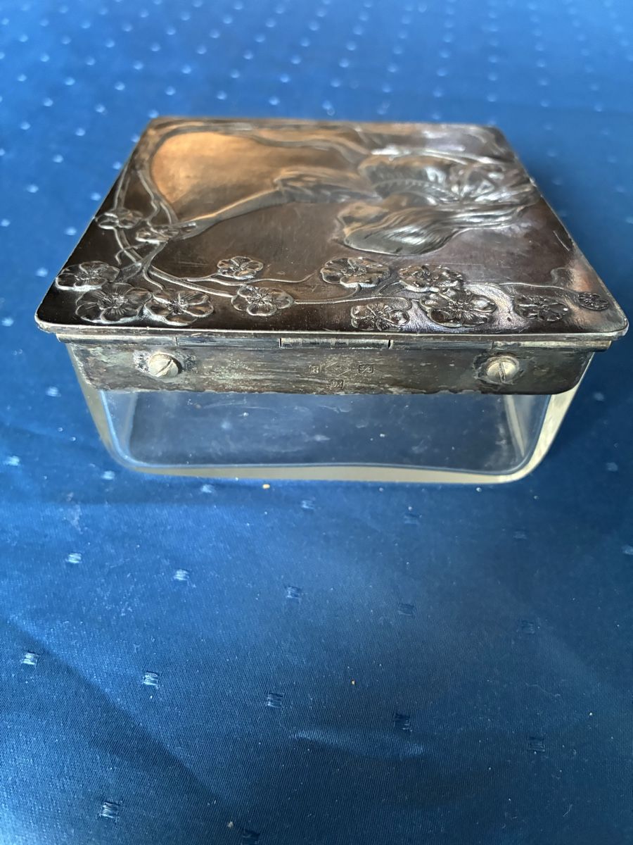 WMF Bicchieri: WMF Glasdose mit Metalldeckel Jugendstil – Usato da Dornach venduto da Rosengarten 3