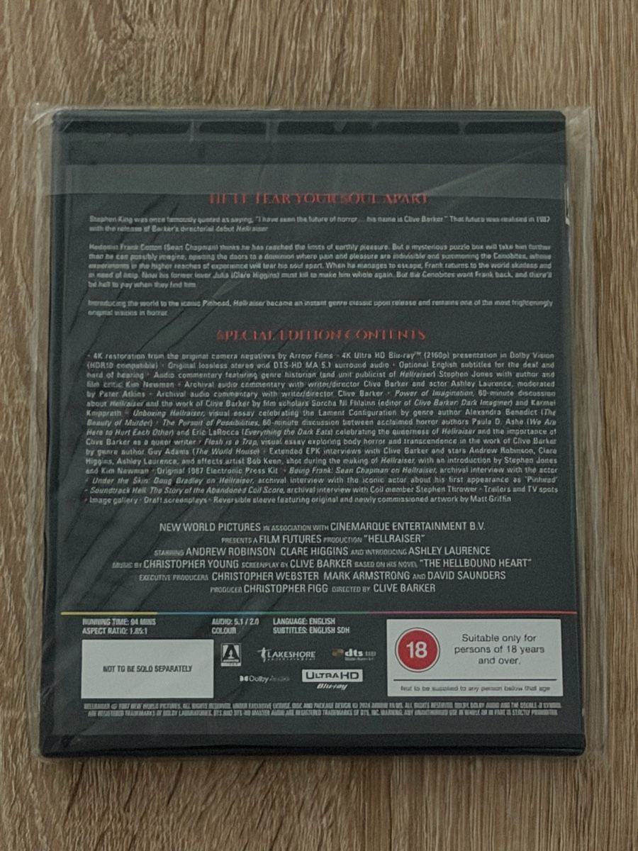 Tutti i DVDs: Hellraiser 4K/UHD wie neu - arrow video – Nuovo (secondo la descrizione) da Stein am Rhein venduto da ricks0r 1