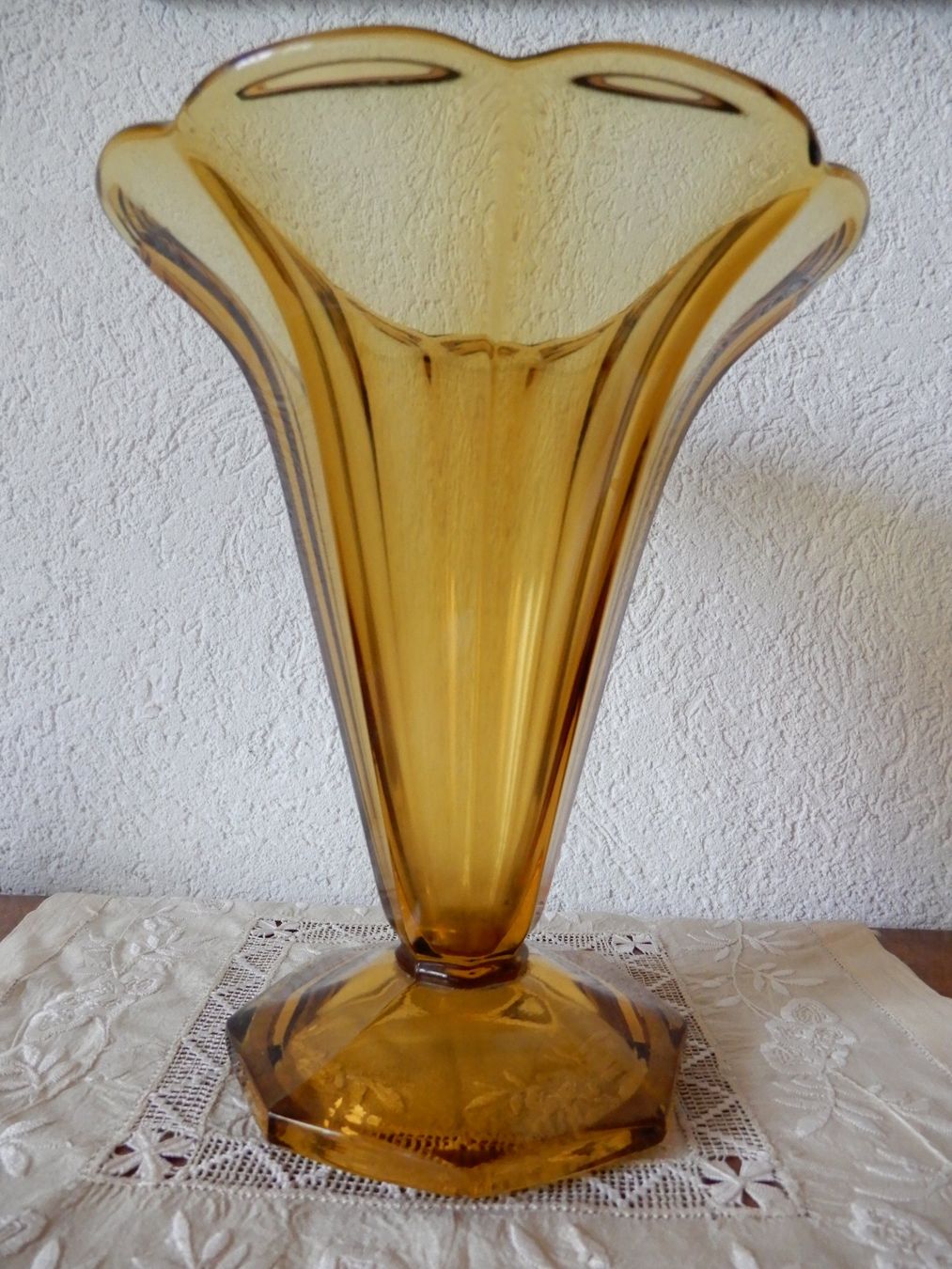 Vasi & Recipienti: Art Deco Glas Vase - Amber - Bernstein Farbe – Usato da Senèdes venduto da tintinette43 2