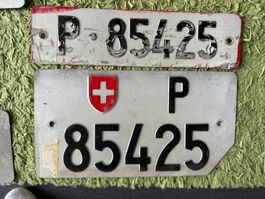 Paar Nummernschilder PTT Post 85425 antik f. Sammler
