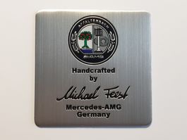 Mercedes AMG Motor Emblem Logo Aufkleber Abzeichen Alu