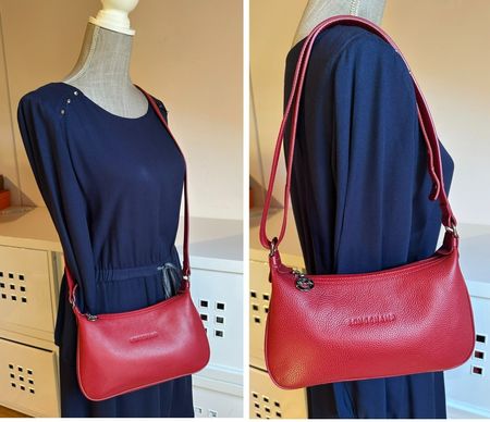 Sac Longchamp bandoulière rouge - Le Foulonné.