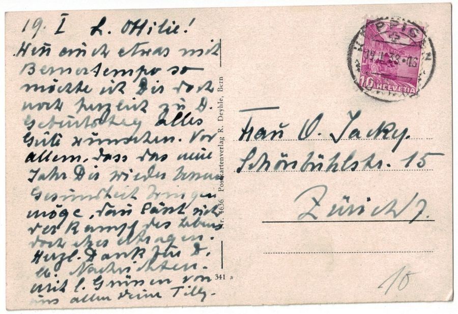 Cartoline postali: Koppigen, Pfarrhaus, gelaufen 1938 – Usato da Frauenfeld venduto da POML 1