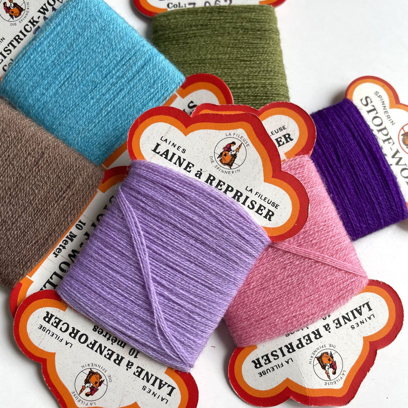 Lana: Stopfwolle Flicken Stopfen Upcycling visible mending Set 2 – Usato da Brüttisellen venduto da Buxus 1