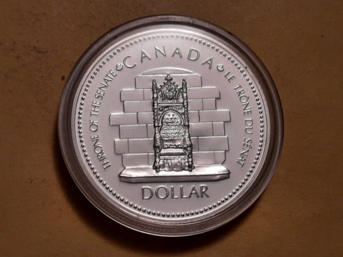 Tutti le monete: Kanada 1 Dollar "Thron des Senats" 1977 Silber – Usato da Buchs SG venduto da numispatica