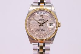 Tudor Day-Date quadrante Linen Bianco con diamanti