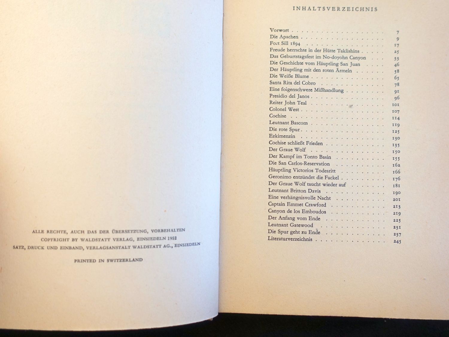 Libri: Ernie Hearting: Geronimo, Waldstatt, 1952. Moritz Kennel – Usato da Gutenswil venduto da Optico 2