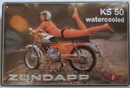 Blechschild-ZÜNDAPP KS 50 WATERCOOLED