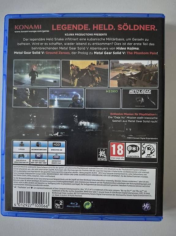 Giochi: Metal Gear Solid V Ground Zeroes PS4  – Usato da Horw venduto da Mschaefer 2