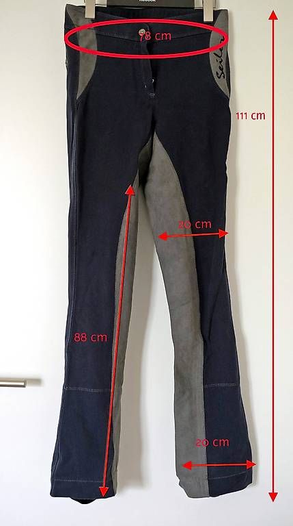 Pantaloni: Damen Jodhpurreithose navy/grau – Usato da Cham venduto da paradora