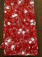 Stoff rot weiss Blattmotiv