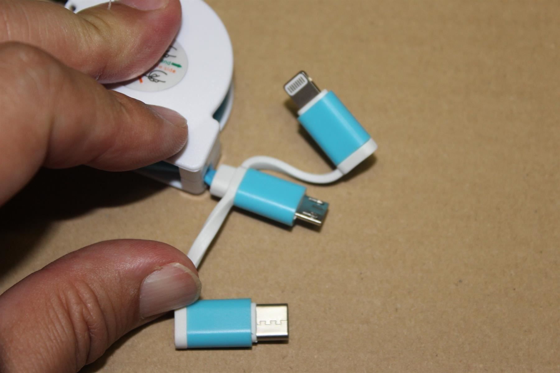 Cavi: Blau 3in1 USB Ladekabel USB C Lightning – Nuovo (secondo la descrizione) da Kirchdorf AG venduto da Restposten110 1