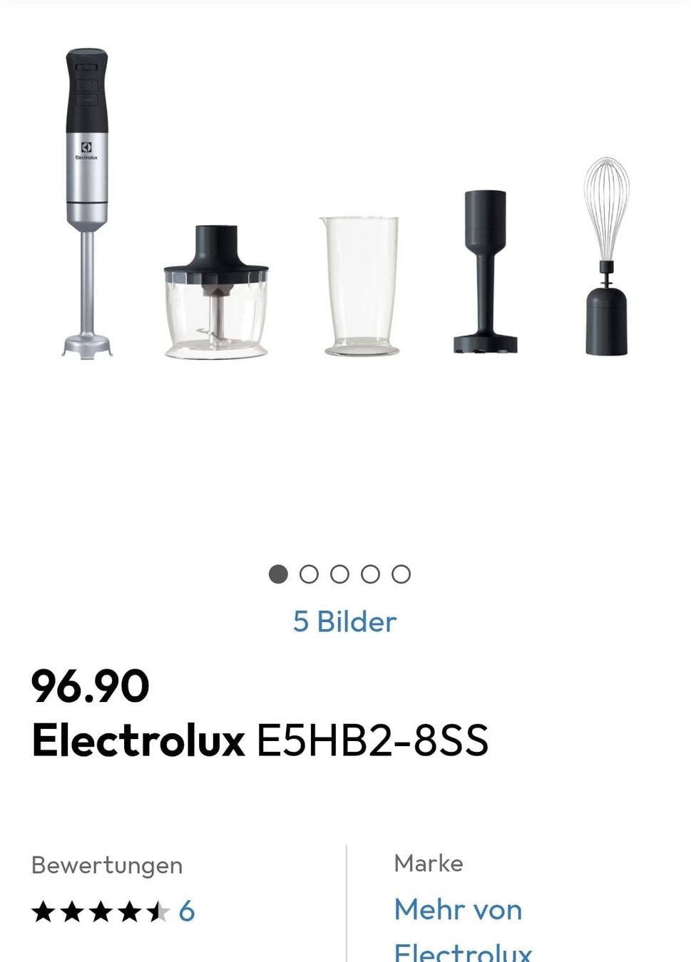 Electrolux Küchengeräte: Electrolux Create 5 Stabmixer-Set E5HB2-8SS mit Zubehör – Gebraucht aus Sissach von ch_cody 1