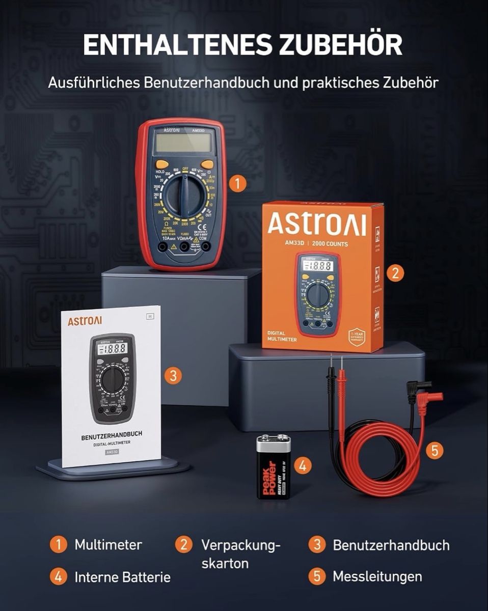 Misurare: Digital Multimeter Voltmeter Strommessgerät Tester – Nuovo (secondo la descrizione) da Mauren venduto da sim_wd9w
