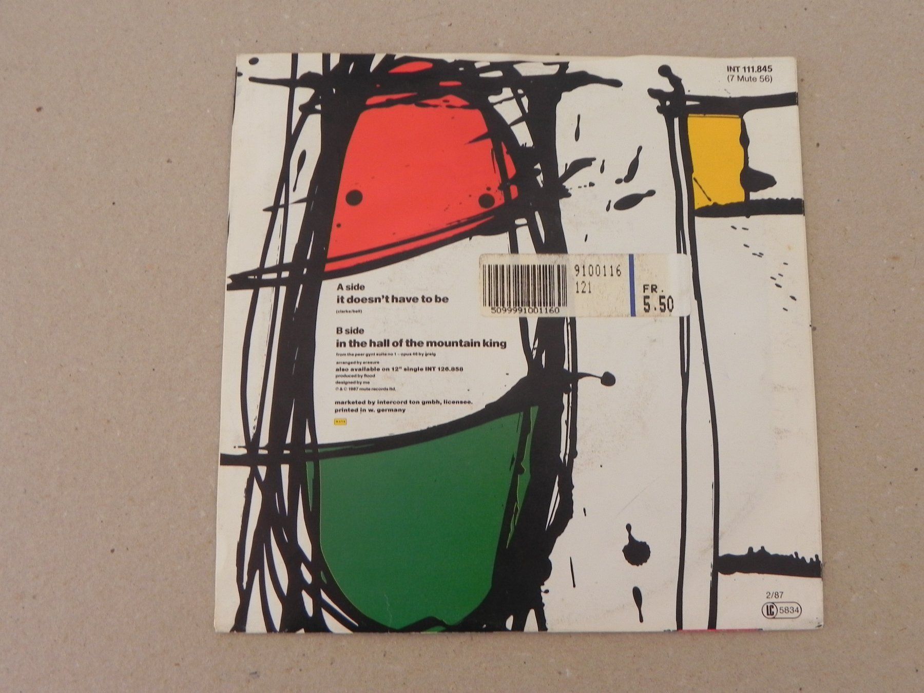 Dischi in vinile: Single Brit. Synthie Pop Dance Duo Erasure 1987 It doesn`t.. – Usato da Siebnen venduto da krimsie 1
