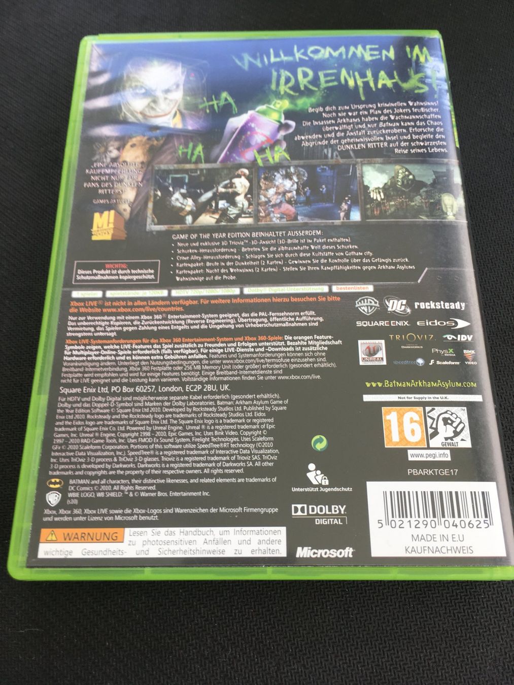 Microsoft Giochi: Batman Arkham Asylum - Xbox 360 Game – Usato da St.Gallen venduto da Punktchen01 1