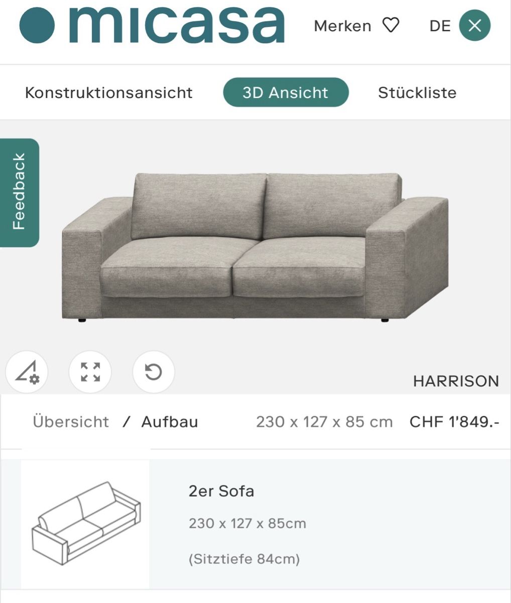 Micasa Divani: Gemütliches Micasa Sofa "Harrison" – Usato da Widen venduto da Chi_4 6