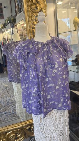 Ulla Johnson Seidenbluse, Gr. 8, Lila Blumenmuster, Neu!