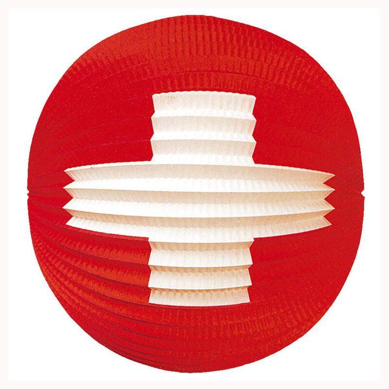 Laternen: Lampion Schweiz Rund 33 cm – Neu und originalverpackt aus Oensingen von Liquidations-Shop