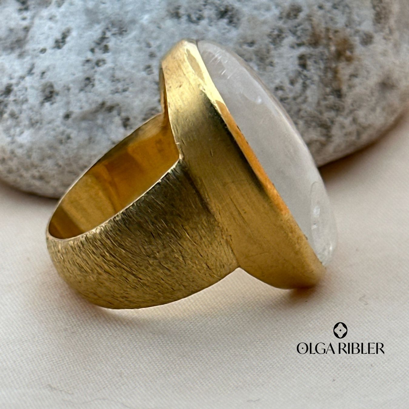 Olga Ribler Ringe: Unikate Silber Ring 925 Grösse 58 mit Mondstein – Neu (gemäss Beschreibung) aus Luzern von Schmuckoutlet 2