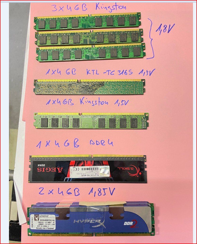 Memory / RAM: 8 RAM X 4GB  DIVERSE – Gebraucht aus Banco von lorenzetti