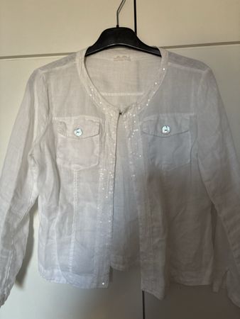 Sommerlicher Leinenblazer, weiss, Grösse S, Top Zustand!