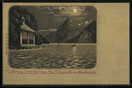 Mondschein-Lithographie Tellskapelle am 
