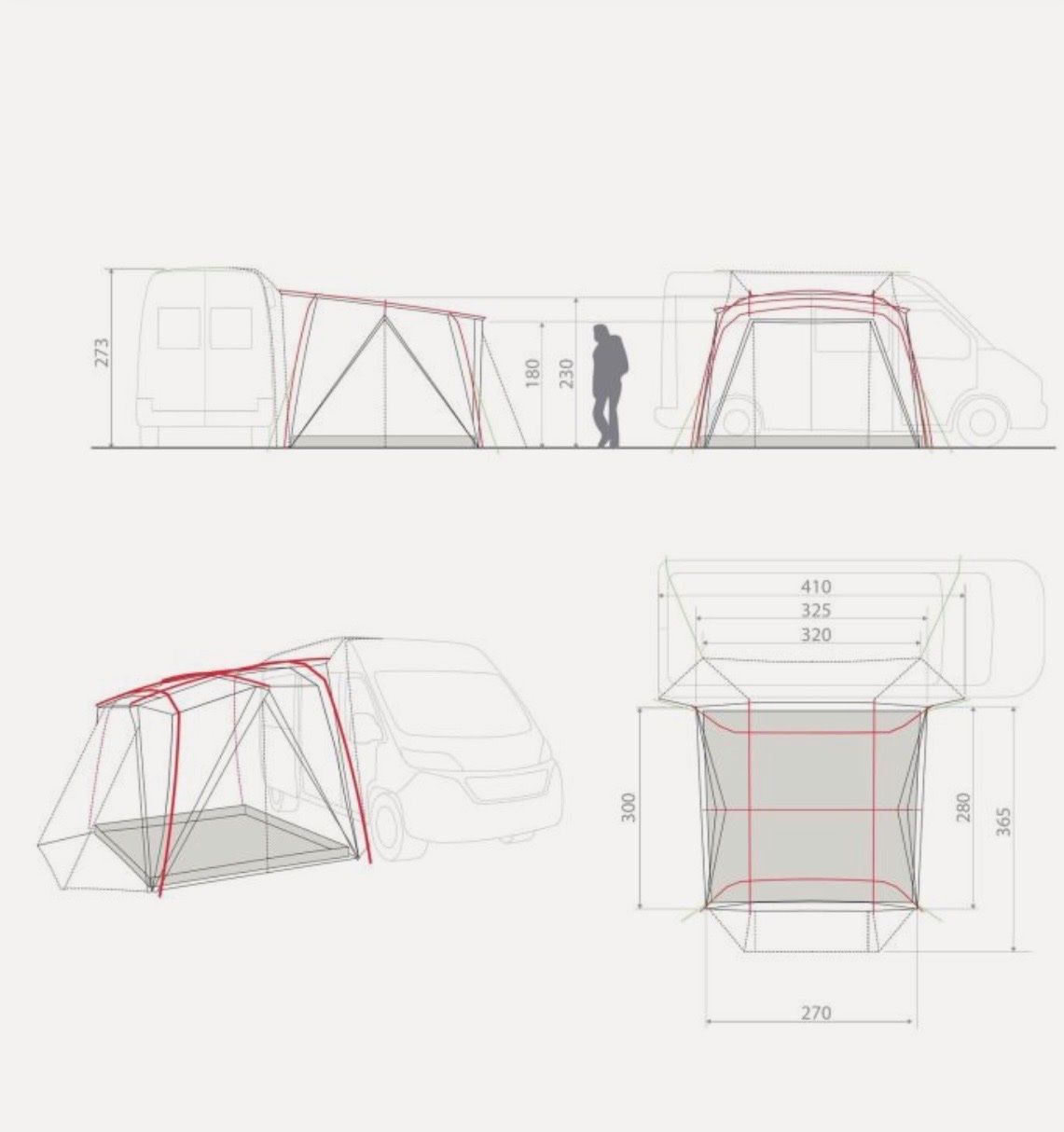 Vaude Verande & Tende da sole: VAUDE Auto-/Vanvorzelt – Pavillion – Usato da Davos Platz venduto da Flosch01 5