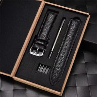 Bracelet montre en cuir noir kit complet neuf 20mm / Schwarz