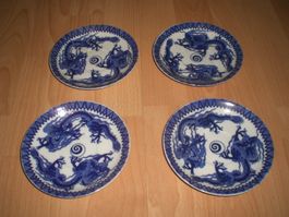 4 Stk. echte japanische Unterteller Teetasse Drachenmotiv