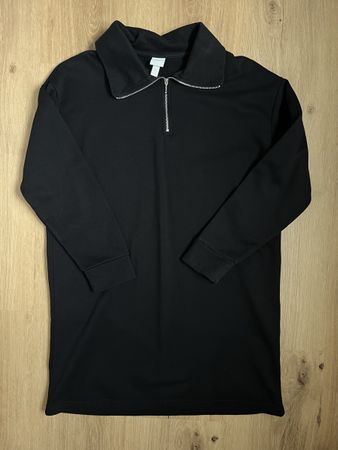 H&M Basics Kleid mit Reissverschluss, Schwarz, XS,