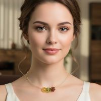 Kristall Choker Halskette Silber vergoldet