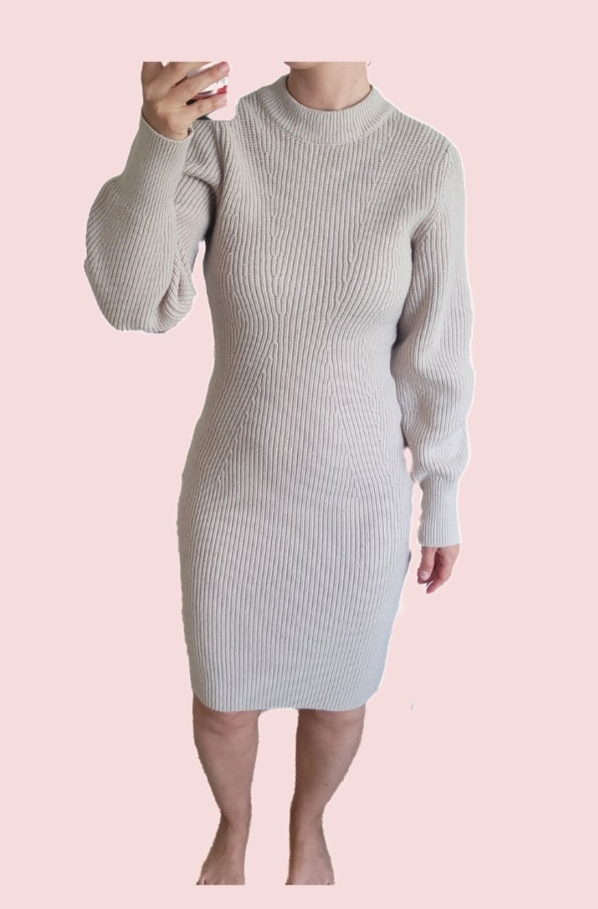 H&M Vestiti: H&M Robe pull en maille taille XS beige – Nuovo (secondo la descrizione) da Genève venduto da Tanaa_12