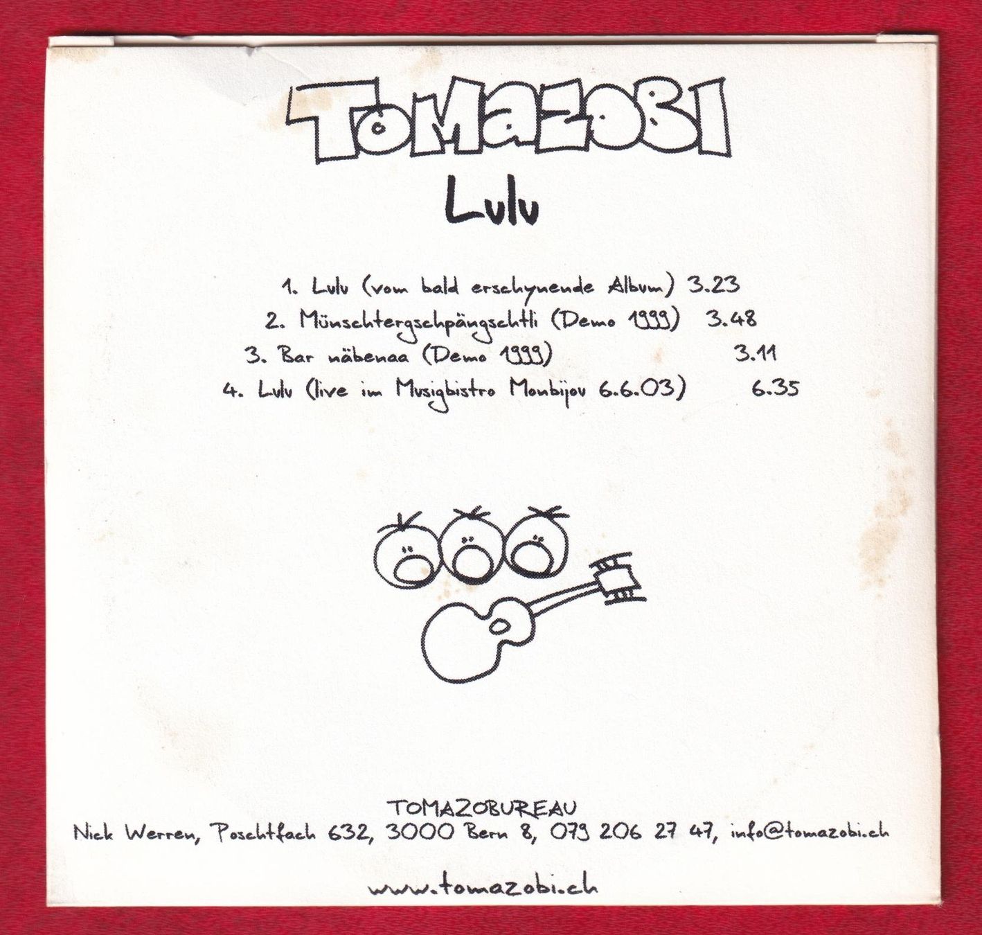CDs: Tomazobi - Lulu (CD-Single) – Gebraucht aus Zürich von Pfluftl2000 1