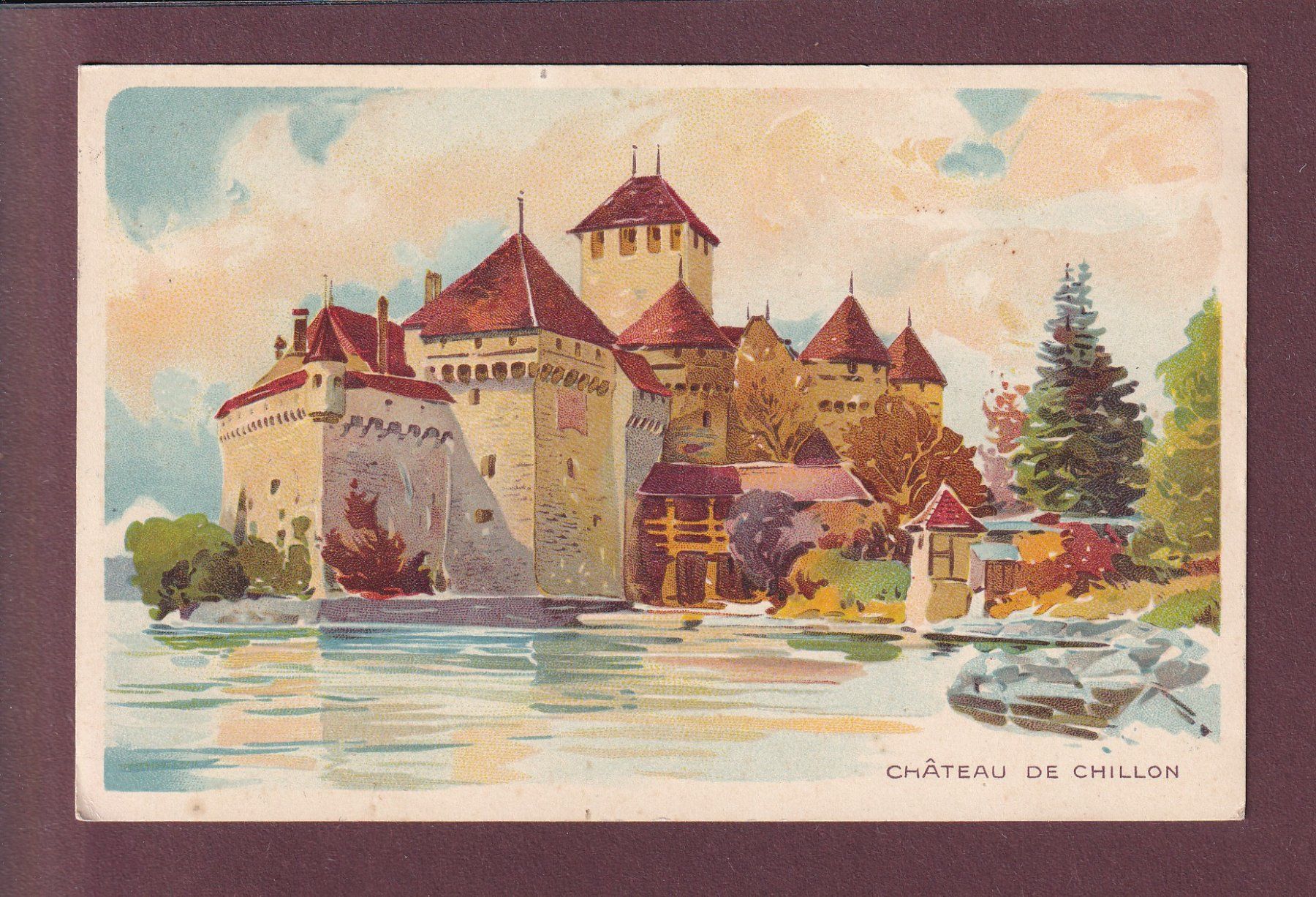 Cartoline postali: Château de CHILLON - Chocolats Kohler - 1916 – Usato da Pully venduto da nicecards