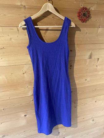 Rippstrick Kleid blau Grösse S gebraucht