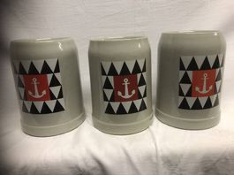 3 Bierkrüge Anker Brauerei