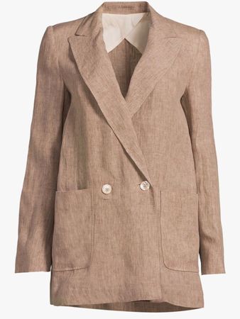 Marella Sommer Leinen Blazer Meteora braun meliert Gr 38