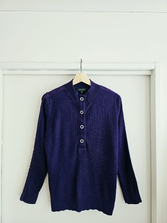 Ralph Lauren Violet 💜 Sweater with Metalic Details, in L